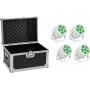 LED-PAR-Scheinwerfer-Set EUROLITE Silent PAR 6 QCL Floor – 4 Einheiten mit Transportcase