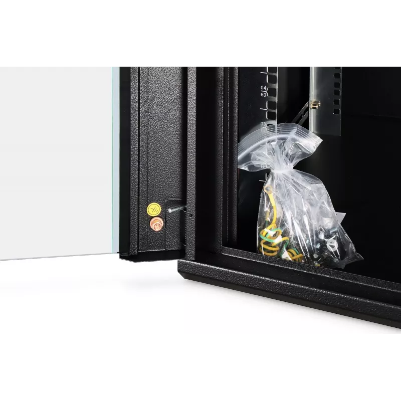 Wandmontiertes Netzwerkgehäuse DIGITUS Dynamic-N DN-37111 — 12U, 600 x 600 mm, IP20, Schlüsselschloss