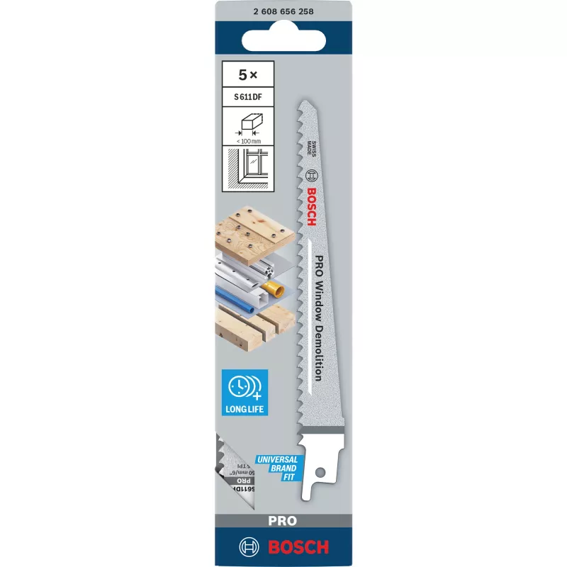 Bosch S 611 DF Heavy Sägeblatt für Holz und Metall Säbelsägeblätter
