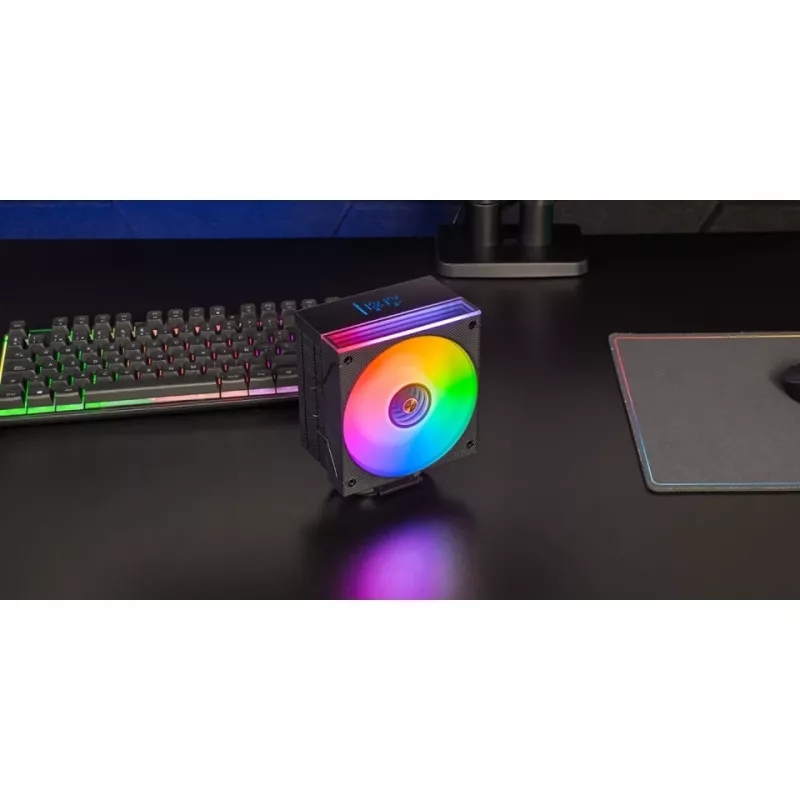 Luftkühler TACENS Mars Gaming MCPU-LCD, 120-mm-Lüfter, TDP 300 W, unterstützt LGA1700/1200/115x/1366 und AM4/AM5, schwarz