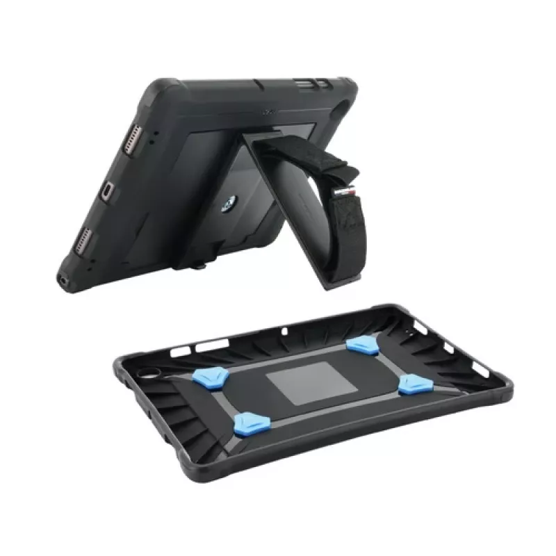 Mobilis PROTECH - Hintere Abdeckung für Tablet - mit Ständer & Handschlaufe, verstärkt - Schwarz - für Apple 10,9-inch iPad (10. Generation) (067009)