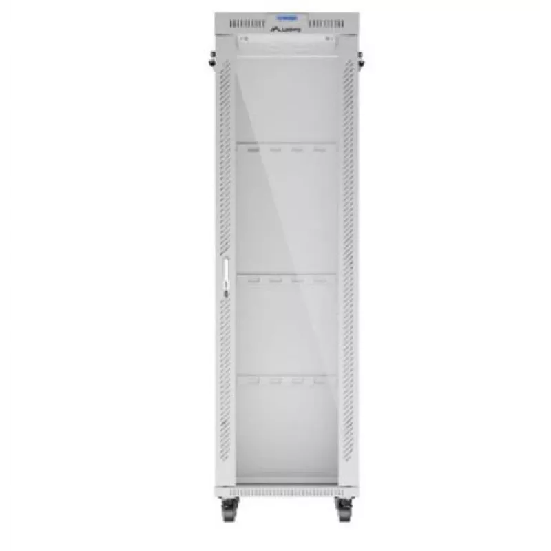 Freistehendes Rack LANBERG FF01-6842-12SL 42U, 600×800 mm, 2121 mm Höhe, 1200 kg Kapazität, IP20, grau