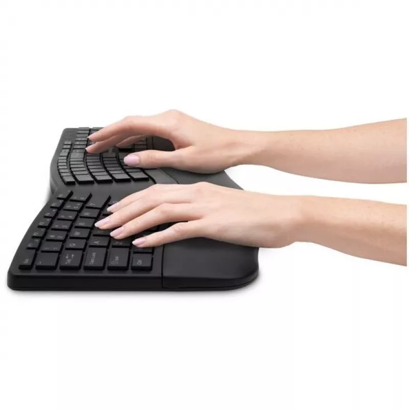 Kensington ProFit Ergo Wireless-Tastatur FR, Full-Size (100%), Kabelgebunden & Kabellos, RF Wireless + USB, AZERTY, Schwarz