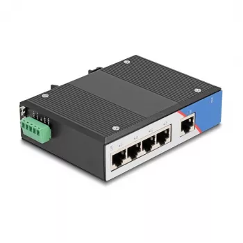 Ethernet Switch DELOCK 80162 — 5‑Port Gigabit RJ45 für Hutschienenmontage