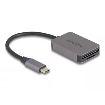 DeLOCK USB Typ-C Kartenleser Aluminium SD Micro SD 5000 Mbit/s