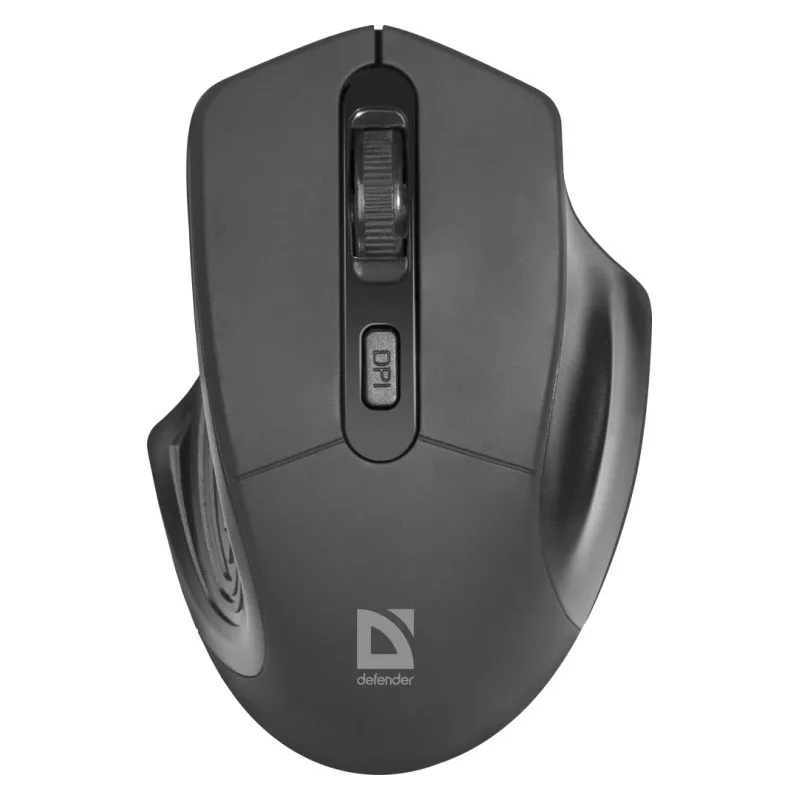 Kabellose optische Maus DEFENDER Datum MB-345 RF, beidhändig/rechtshändig, 1600 DPI, 3 Tasten, USB RF-Empfänger, schwarz
