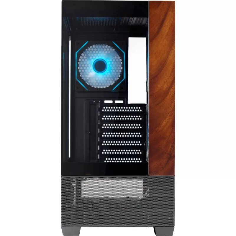 Cooler Master Elite 690 PC-Gehäuse, Midi-Tower, ATX, Tempered Glass - 4x ARGB-Lüfter, Holz, schwarz