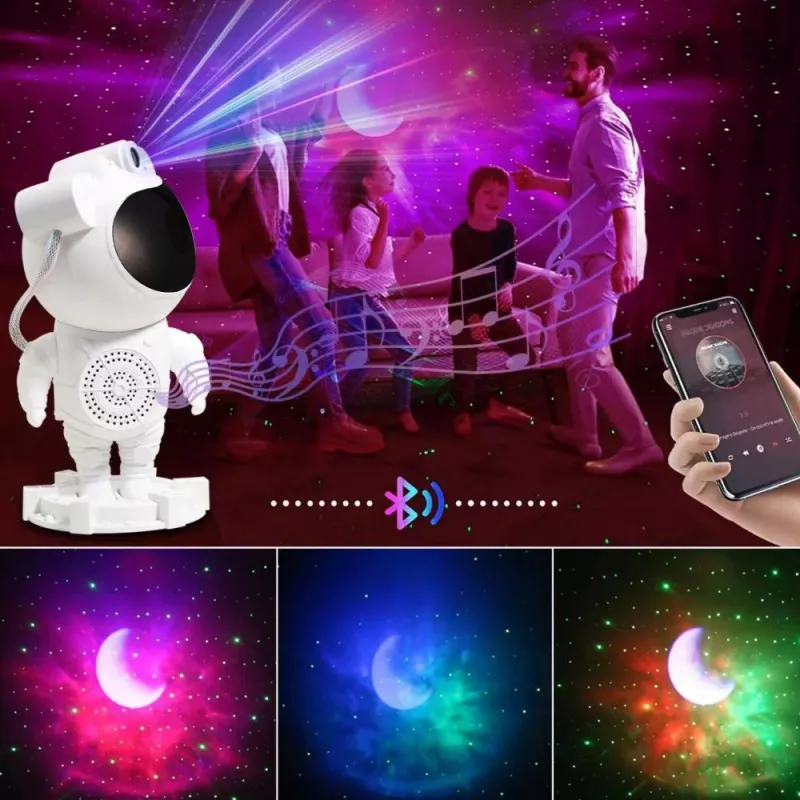 Starprojektor-Lampe Hawk HW-STAR01 mit integriertem Lautsprecher — Galaxien-Lichtprojektor