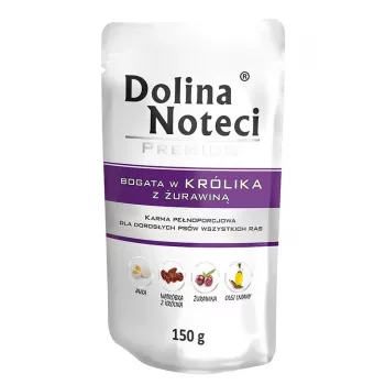 Nassfutter für Hunde Dolina Noteci DOLINA NOTECI Premium Kaninchen Adult 150 g Beutel, getreidefrei, für ausgewachsene Hunde kleiner Rassen