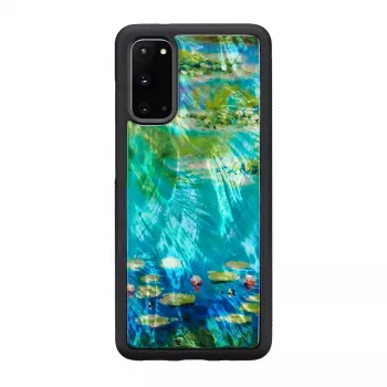 Schutzhülle iKins für Samsung Galaxy S20 — Design Schwarz Water Lilies