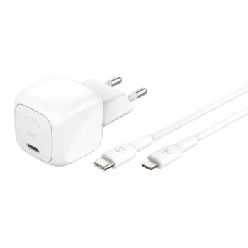 30W USB-C-Ladegerät Belkin WCA008KQ1MWH-B5 PD PPS, kompaktes Netzteil für Telefone und Tablets