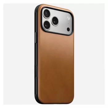 Handyhülle Nomad Modern Leather Case Cover für iPhone 17 Pro Max, 17,5 cm (6,9 Zoll), Tan, Leder + PC/TPU