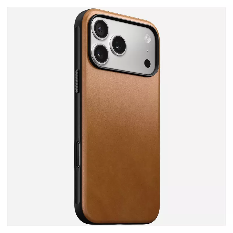 Handyhülle Nomad Modern Leather Case Cover für iPhone 17 Pro Max, 17,5 cm (6,9 Zoll), Tan, Leder + PC/TPU