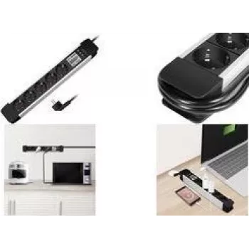 Steckdosenleiste LOGILINK LPS286 mit 5 Steckdosen und LCD-Energieverbrauchsanzeige