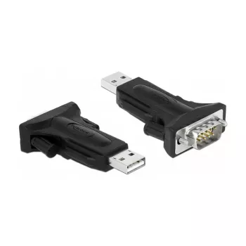 Serielles Kabel DeLOCK 66286 USB Typ-A DB-9 Schwarz 0,8 m