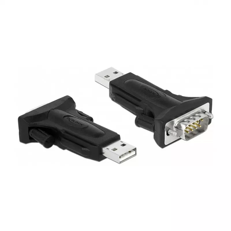 Serielles Kabel DeLOCK 66286 USB Typ-A DB-9 Schwarz 0,8 m