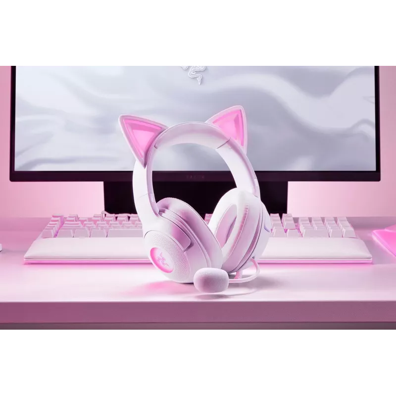 Headset Razer Kraken Kitty V2 Wired USB Type-A Weiß — Circumaural, Kopfbügel, 20–20000 Hz, 2 m Kabel