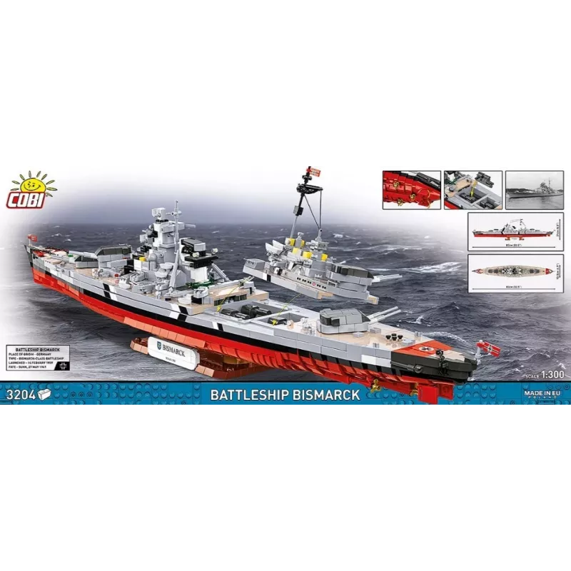 Bausatz Cobi Schlachtschiff Bismarck Modell mit 3204 Teilen - Cobi CO BI-4860