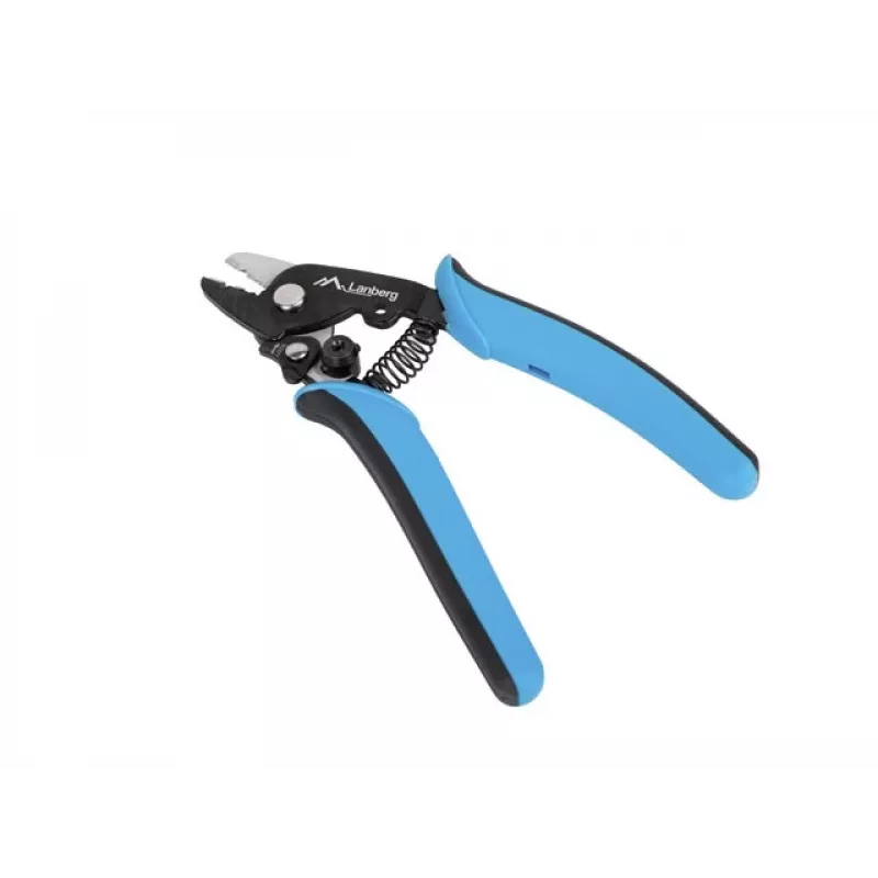 Kabelabisolierer LANBERG NT-0105 – handlicher Abisolierer, Gewicht 115 g, Farben Schwarz/Blau