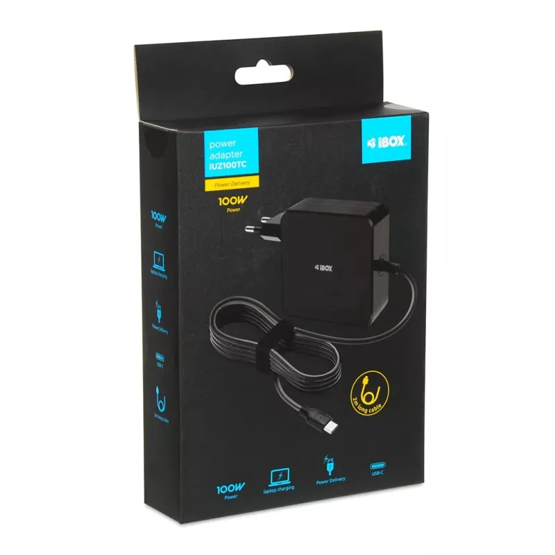 Netzteil IBOX IUZ100TC 19V 3,42A (100W) USB‑C-Ausgang, 2 m Kabel, schwarz
