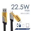 Akyga AK-USB-57 geflochtenes 4-in-1-Kabel USB-A/USB-C auf USB-C/Lightning, USB 2.0, 65 W, 1 m, Grau