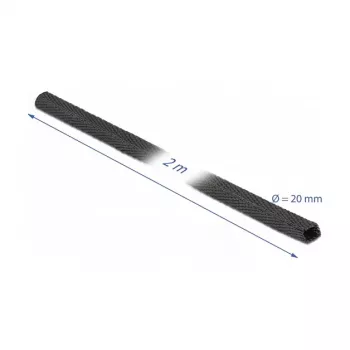 Wärmeschrumpfschlauch DeLOCK Fabric 2 m x 20 mm 2:1 schwarz
