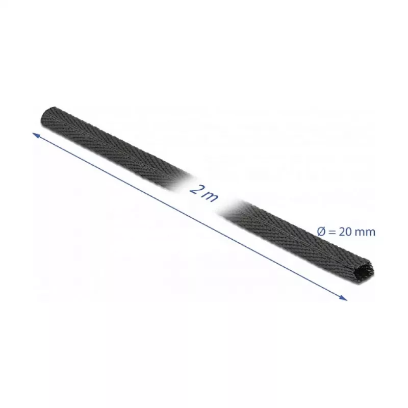 Wärmeschrumpfschlauch DeLOCK Fabric 2 m x 20 mm 2:1 schwarz