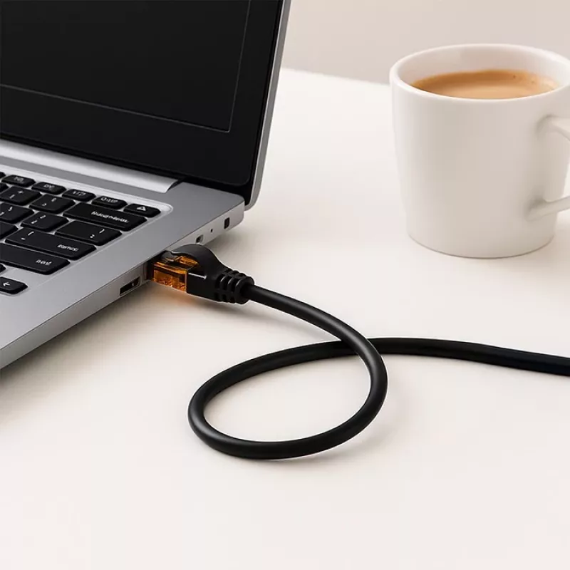 Ethernet Patchkabel QOLTEC UTP Cat6 15 m, 2×RJ45, schwarz
