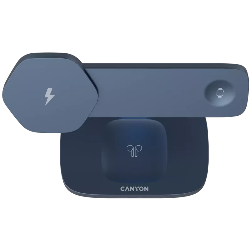Kabellose Ladestation CANYON WCS-310 Canyon Dark Grau – Qi-kompatibles aufrechtes Ladegerät