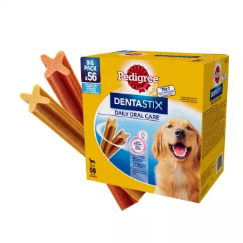 Zahnpflege-Leckerlis für Hunde Pedigree Denta Stix 2,16 kg – Adult, Rind & Huhn, Maxi/große Rassen