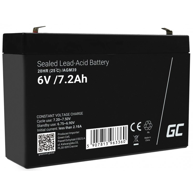 Grün Cell AGM39 Industrie-Akku 7200 mAh 6 V