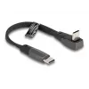 DeLOCK USB 2.0 Flachbandkabel USB Type-C Stecker auf USB Type-C Stecker abgewinkelt PD 3.0 60 W 14 cm schwarz