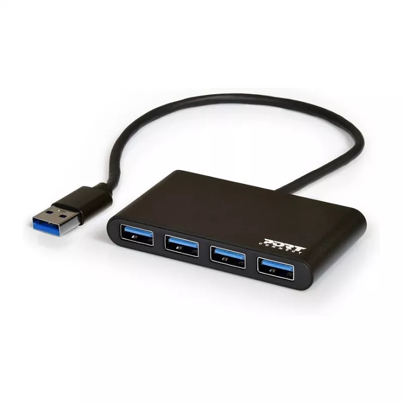 USB-Hub Port Designs 900121 USB 3.2 Gen 1 Typ-A 5000 Mbit/s Schwarz