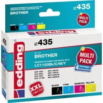 edding Druckerpatronen EDD-435 schwarz, Cyan, Magenta, gelb kompatibel mit brother LC-1100BK/C/M