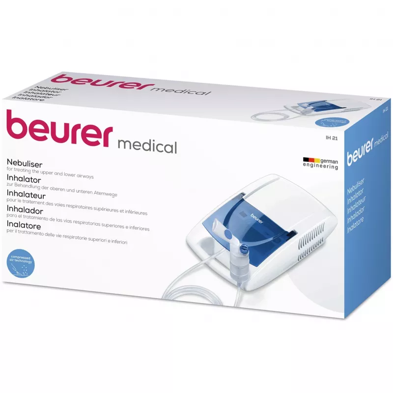 Inhalator Beurer IH 21 tragbarer Vernebler, weiß/blau