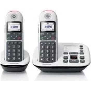 Motorola CD5011 Schnurlostelefon mit Anruferkennung Schwarz, Weiß