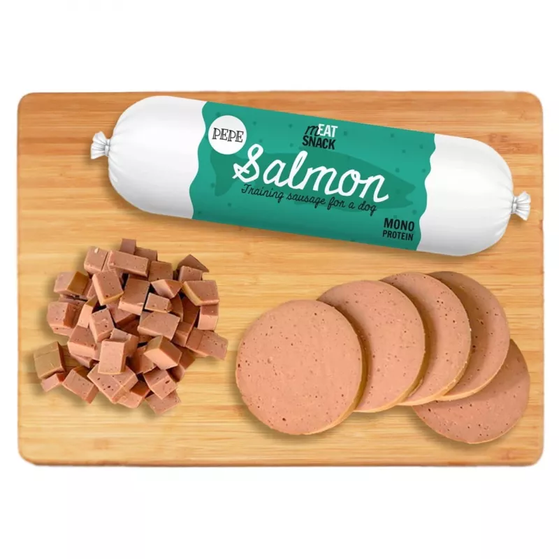 PAKA ZWIERZAKA Pepe Sausage Salmon - Hundeleckerli - 200g