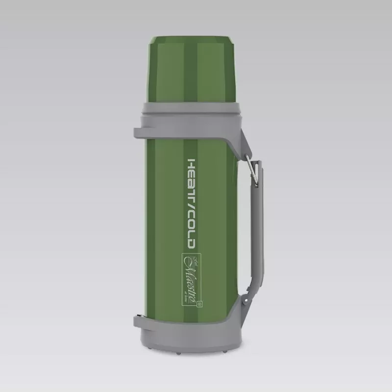 Thermosflasche Maestro MR-1631-150, vakuumisolierte Edelstahlflasche 1,5 L, grün
