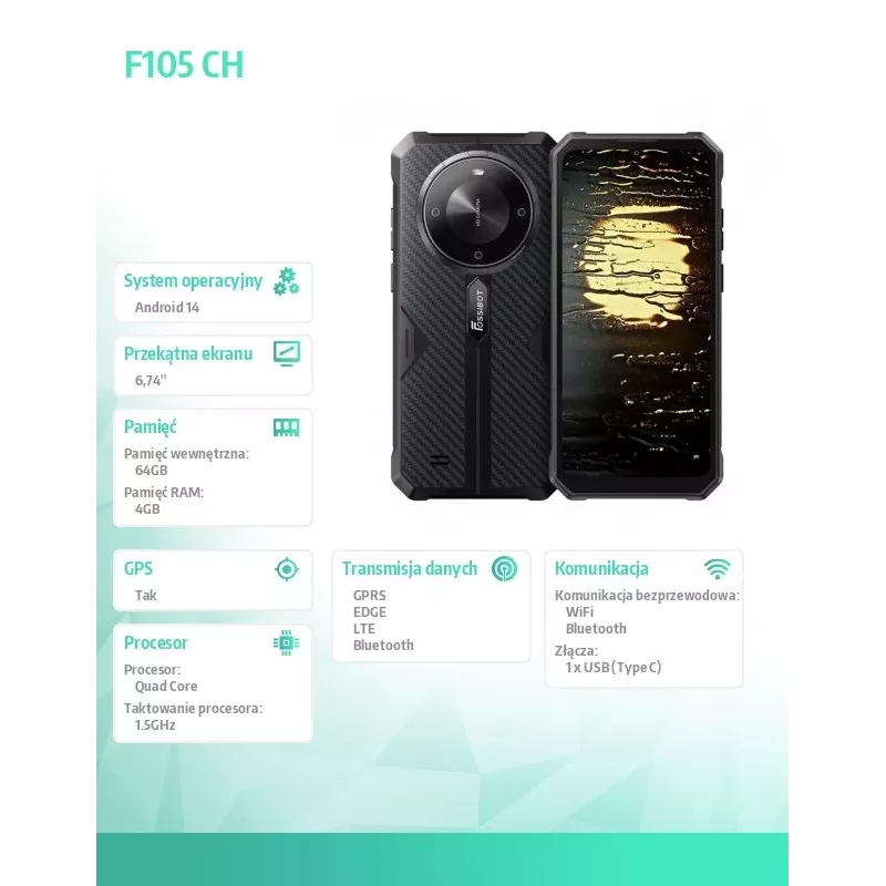 Smartphone FOSSiBOT F105 schwarz Ch — FOSSIBOTF105SchwarzCH