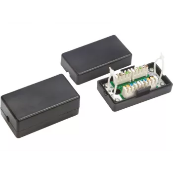 Netzwerk-Anschlussdose A-LAN WTM06 für Cat5e-Kabel, AWG 22–26, schwarz