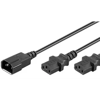 Microconnect PE061318 Stromkabel Schwarz 1,8 m C14-Kupplung 2 x C13-Kupplung