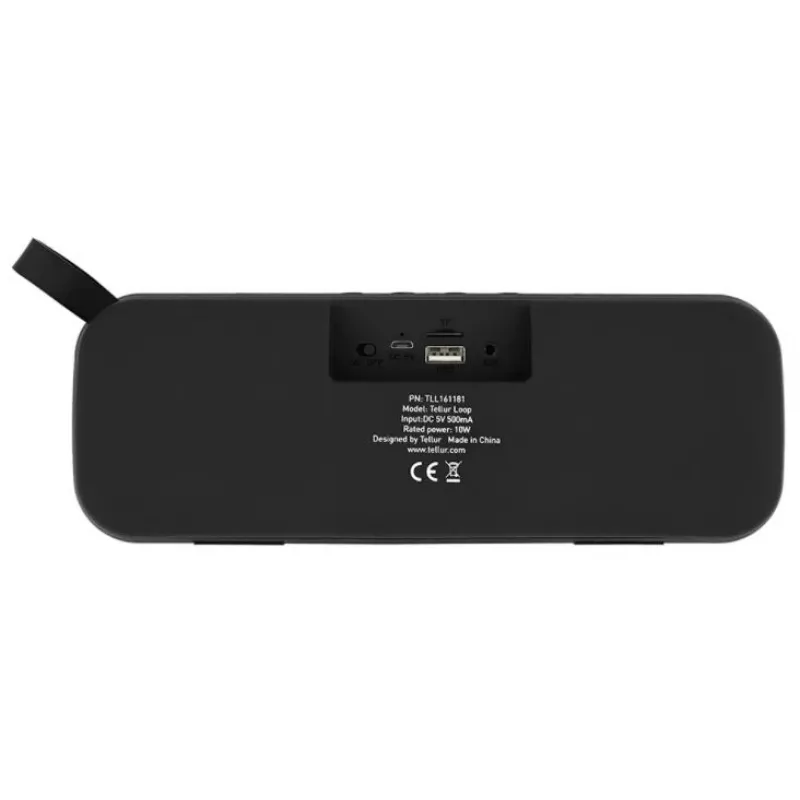 Tragbarer Lautsprecher Tellur Bluetooth-Lautsprecher Loop 10W Schwarz