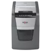 Aktenvernichter REXEL Optimum AutoFeed+ 100X — 100-Blatt automatische Zufuhr, 4 x 28 mm Kreuzschnitt, 34 L Auffangbehälter, Aluminium