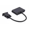 Videokabel-Adapter GEMBIRD A-VGA-HDMI-02 0,15 m — HDMI + VGA (D-Sub) Buchse auf VGA (D-Sub) Stecker, schwarz