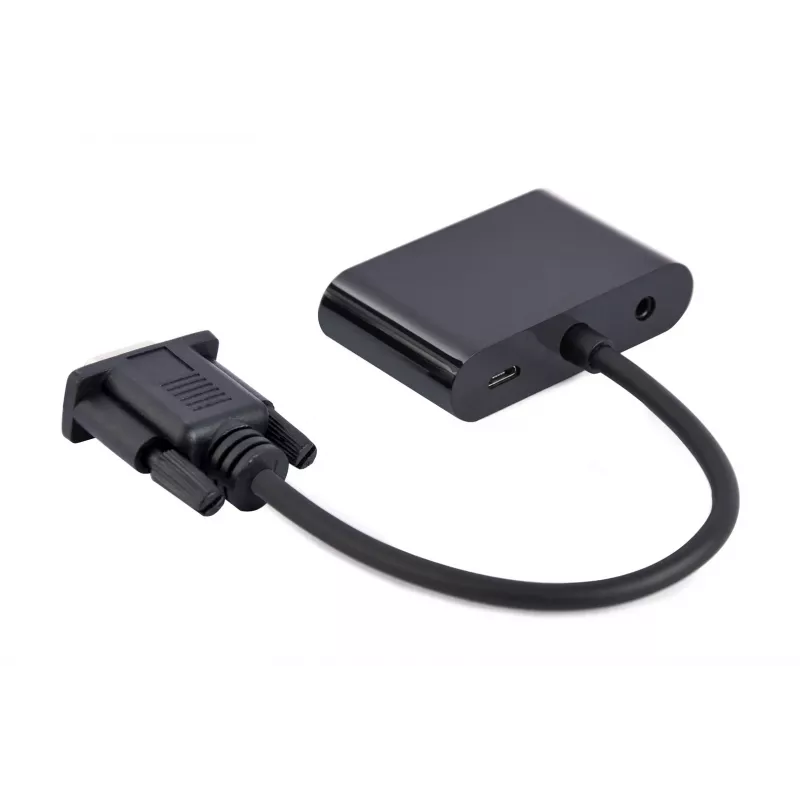 Videokabel-Adapter GEMBIRD A-VGA-HDMI-02 0,15 m — HDMI + VGA (D-Sub) Buchse auf VGA (D-Sub) Stecker, schwarz