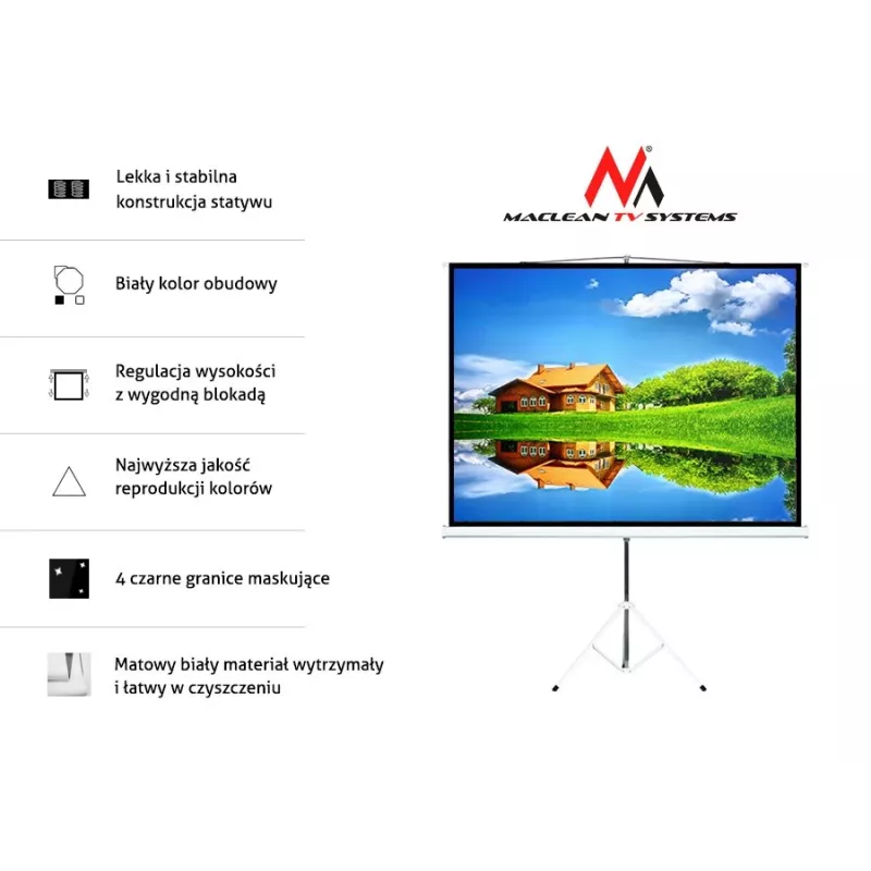 Stativ-Projektionsleinwand Maclean MC-680 112 1:1 200x200