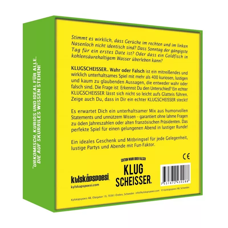 Klugscheisser - Wahr oder Falsch Edition, Partyspiel