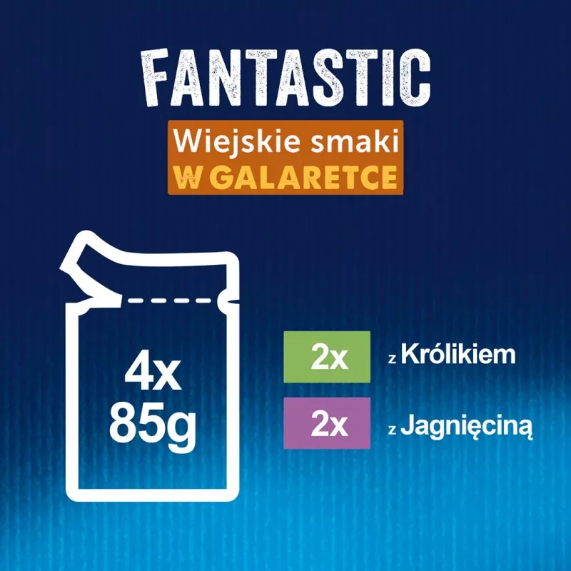 Felix Fantastic Kaninchen, Lamm - Nassfutter für Katzen 340 g (4x 85 g)