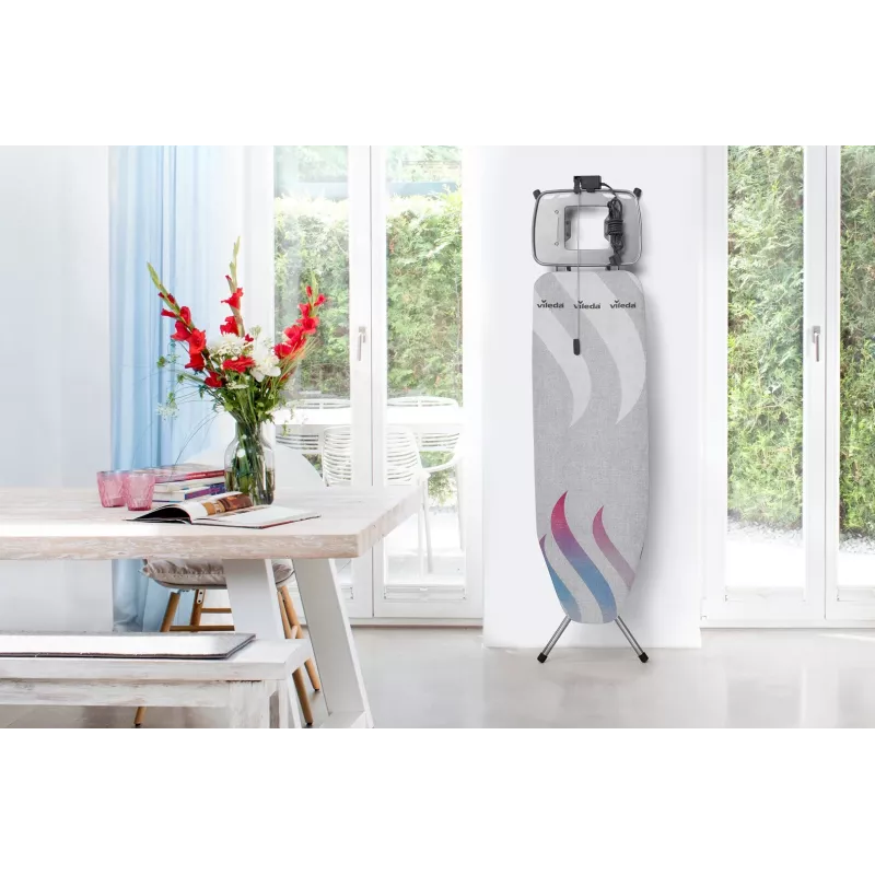 Bügelbrettbezug VILEDA Total Reflect Blau Grau Weiß für Bügelbretter 1300 x 450 mm