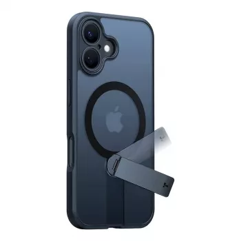 Torras Pstand Spin Hülle für iPhone 16 (Schwarz)